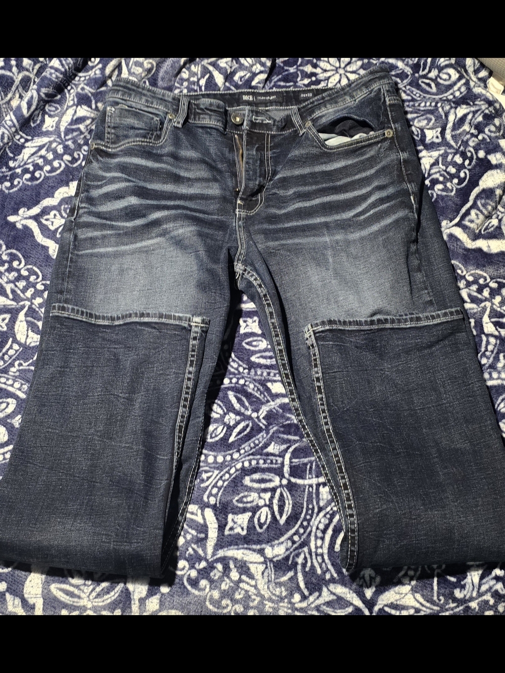 BKE TYLER Straight Leg Jeans - Dark Blue Wash
